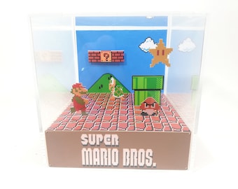 Super Mario Bros NES - DIY Cube Diorama Template