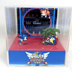 Sonic 2 - Casino - DIY Cube Diorama Template Sega Genesis Megadrive