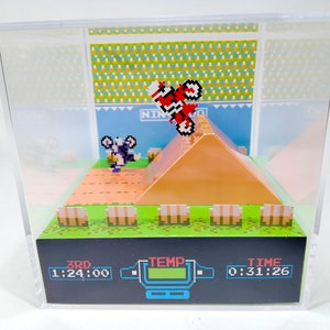 Excite Bike NES - DIY PDF Papercraft Cube Diorama Template
