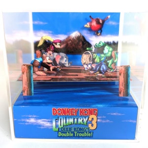 Donkey Kong Country 3 - DIY Cube Diorama Template DKC3 SNES