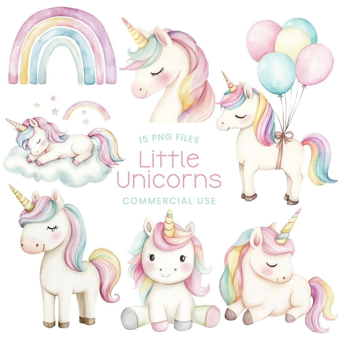 Unicorn Clipart - Watercolor - Cute Unicorn Png - Unicorn Clipart ...