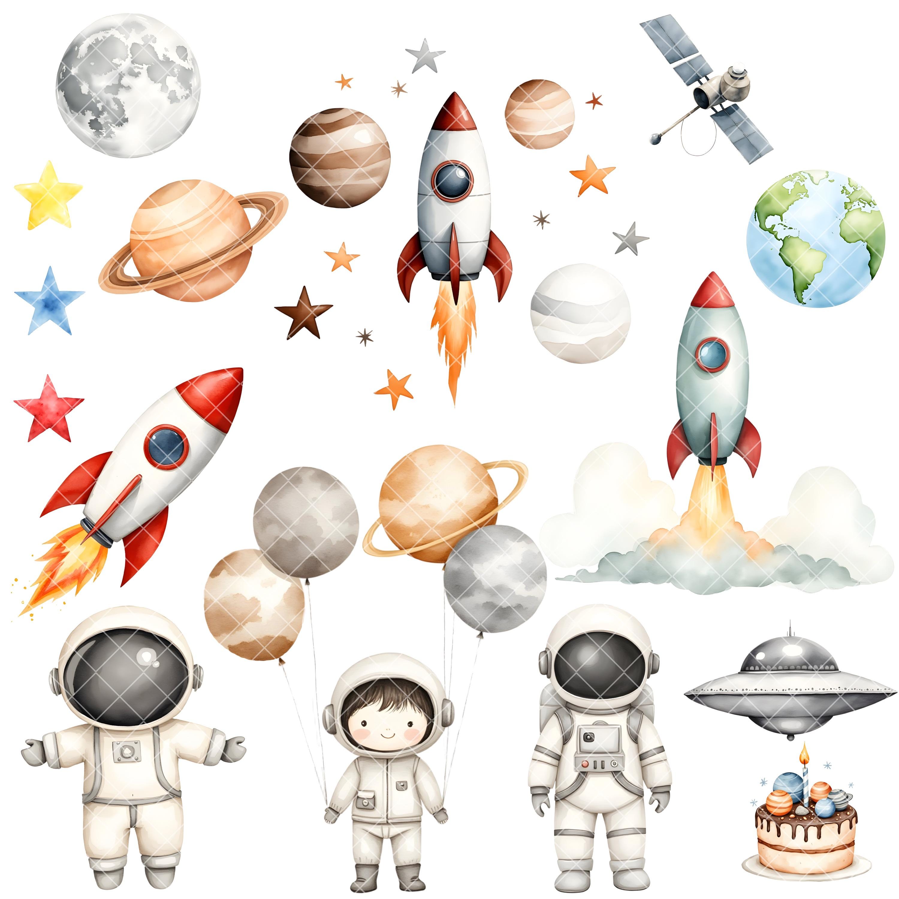 Cute Astronaut Clipart - Watercolor - Outer Space Png - Astronaut ...