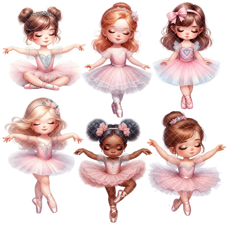 Watercolor Ballerina Clipart - Bundle - Beautiful Ballet Png ...