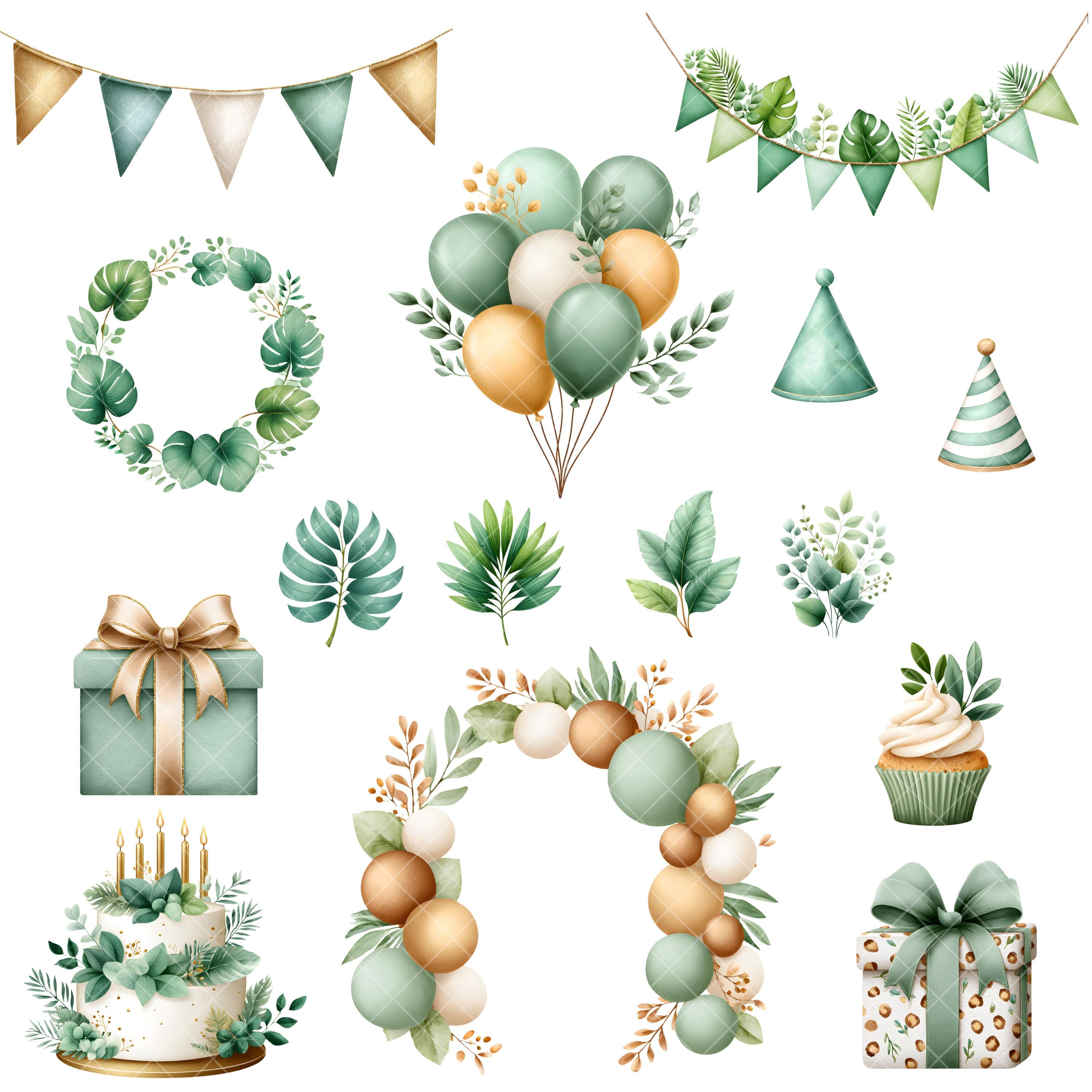 Safari Party Clipart - Watercolor - Jungle Birthday - Wild One ...