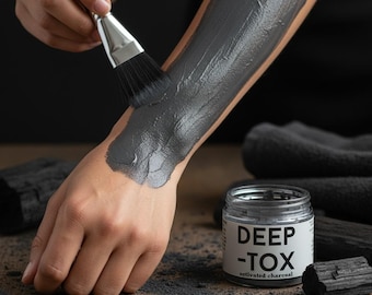Deeptox Activated Charcoal Facial Mask - natural, moisturizing, detoxify, oil/normal/dry skin, detox, wash-off