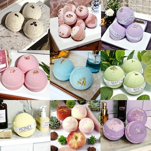8 Big Bath Bombs Variety Pack - Handmade, Selfcare, Spa, Gift, Natural, Sensitive Skin, Dozens of scents, Bulk, Bathbomb set, Select Variety