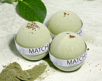 Organic Matcha Greentea Bath Bomb - 8oz - Handmade, Selfcare, Spa, Natural, Sensitive Skin, Gift, Cruelty-free, Vegan, Easter's Day, Easter