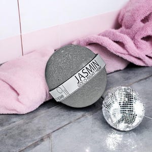 Goodnight Jasmine and Hemp Oil Bath Bomb - 8oz - Handmade, Selfcare, Activated Charcoal, Gift