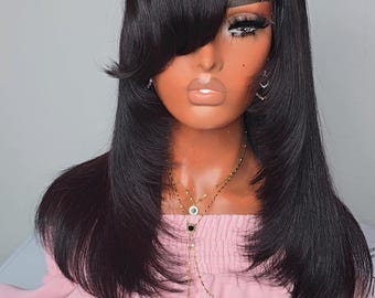 16-inch Luxury Glueless 4x4 HD Lace Wig With Side Part