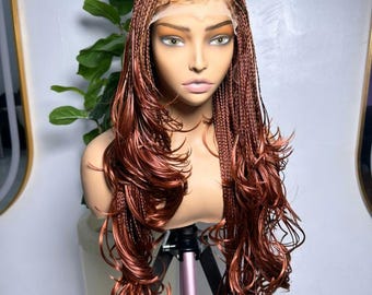 30-inch C- Part Glueless Boho Small  Briaded Wig 6x6 Lace