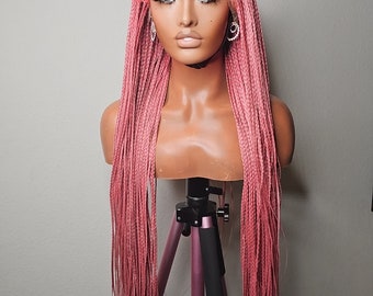 Pink Box Knotless Braided 13x4 Frontal Lace Wig