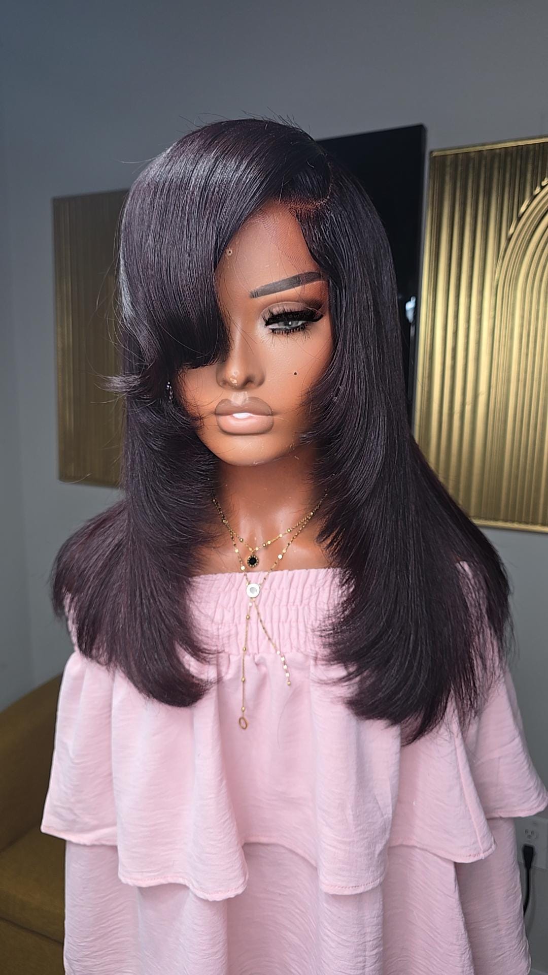 16-inch Luxury Glueless 4x4 HD Lace Wig With Side Part - Etsy