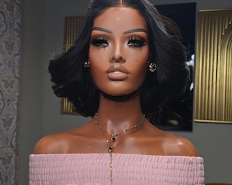 10 inches Glueless Bob Wig 4x4 Lace Closure 100% Human Hair