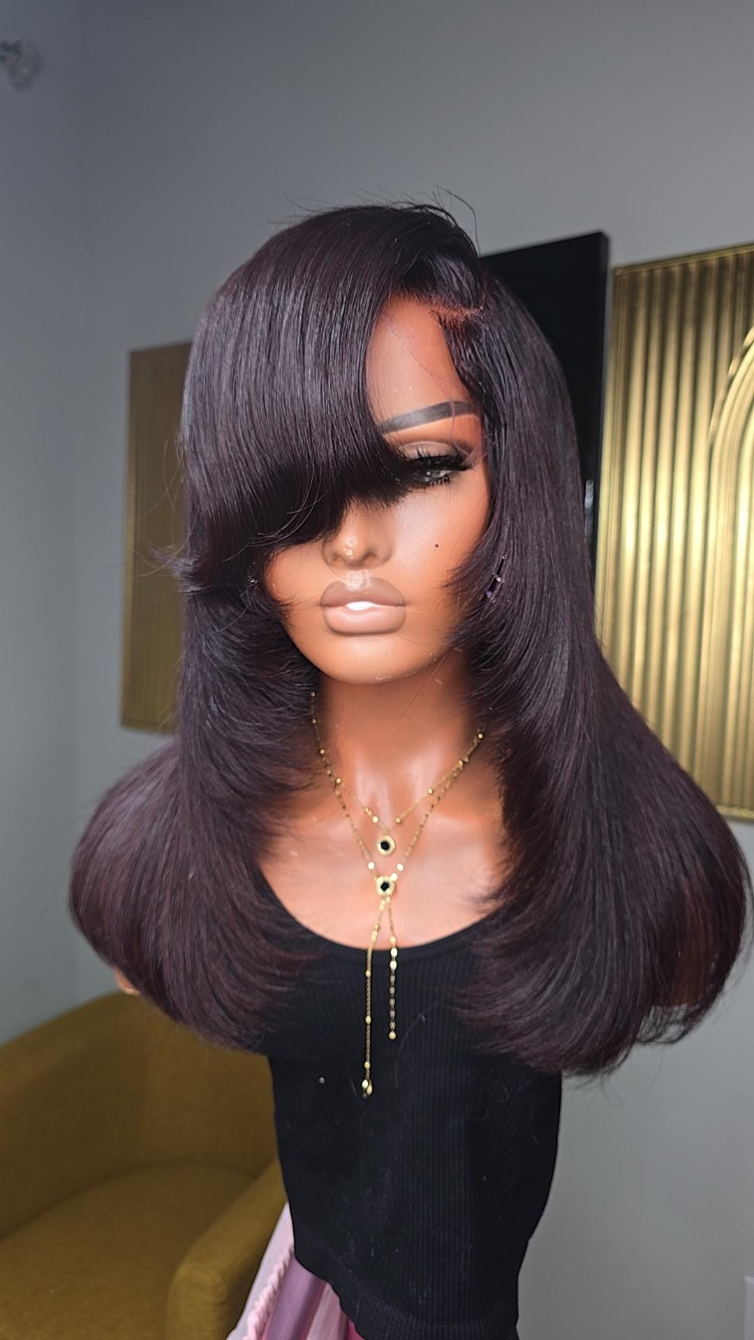 16-inch Luxury Glueless 4x4 HD Lace Wig With Side Part - Etsy