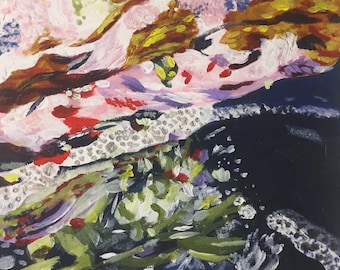 Print of Textural Abstract Rockpool Painting