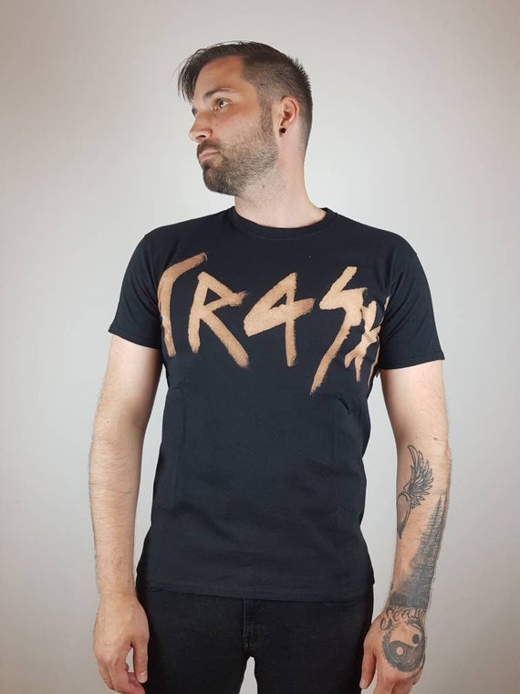 TRASH T-Shirt in schwarz für Herren, Baumwolle, Punk Gothic Shirt, Heavy Metal Oberteil