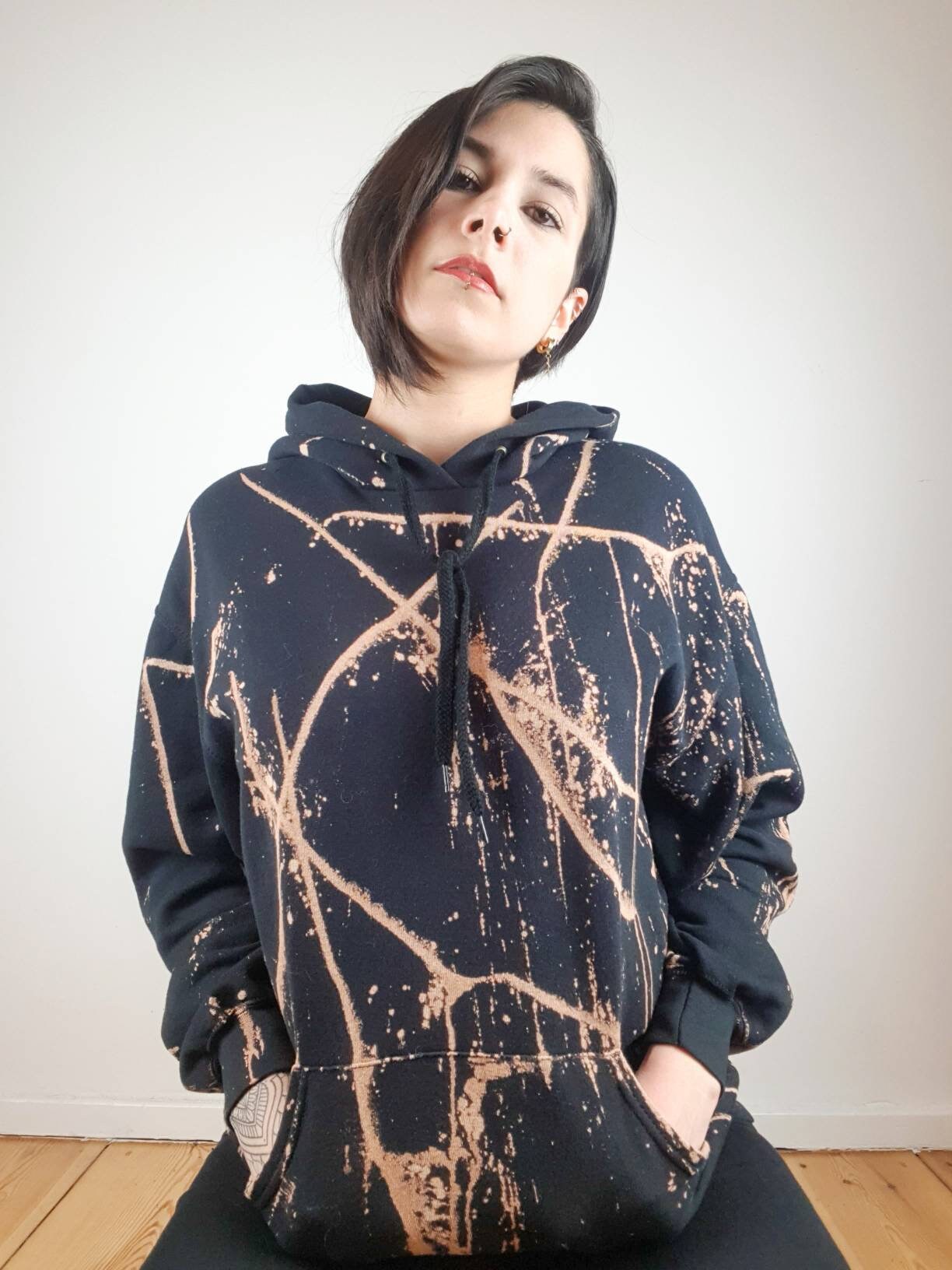 Bleached Gothic Hoodie, Post-apocalyptic, Punk, Steampunk