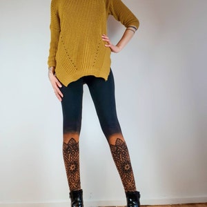 Leggings with floral lace and mandala pattern zdjęcie 7