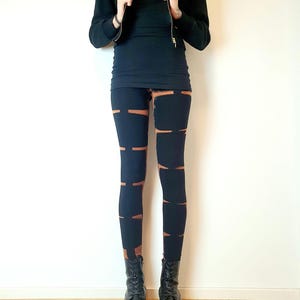 Leggings con patrones abstractos, leggings góticos punk steampunk, tallas grandes, tallas grandes, decolorados