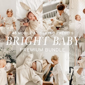 44 Baby Blogger mobiele Lightroom presets, warme kinder presets, Lightroom preset voor bloggers, Instagram fotofilters, natuurlijke moeder presets