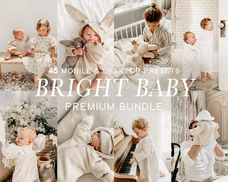 44 Baby Blogger Mobile Lightroom Presets, Warm Kids Presets, Lightroom Preset For Bloggers, Instagram Photo Filters, Natural Mother Presets image 1