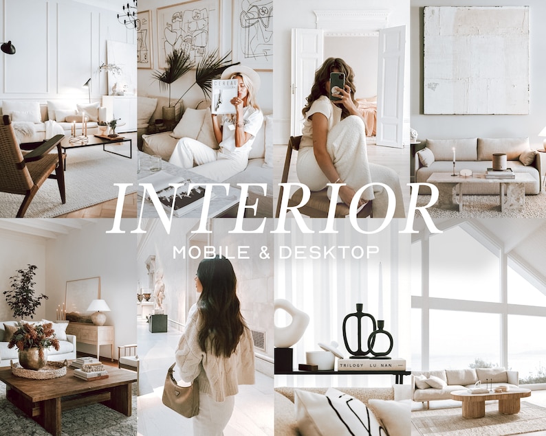 16 INTERIOR Professional Bright Home Real Estate Lightroom Presets, Clean White Indoor Presets Premium Photography Editing Tools image 1