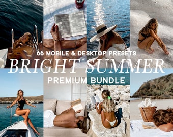 66 BUNDLE Lightroom Presets, Filtres de style de vie, Préréglage d’influenceur, Préréglage propre, Bright Mobile, Préréglage de bureau, Filtres d’été Instagram