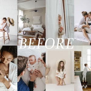 Puede incluir: Un collage de im&aacute;genes que muestran familias con ni&ntilde;os peque&ntilde;os en diferentes entornos. Las im&aacute;genes muestran una familia en un dormitorio, una familia en una cocina, una familia en una cama y una familia en una sala de estar. Las im&aacute;genes tienen un estilo c&aacute;lido y acogedor.