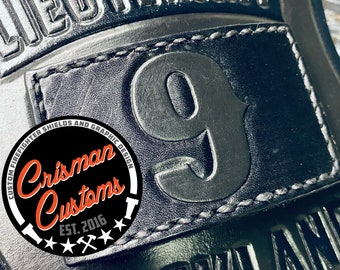 Personalized Leather Firefighter Helmet Shield