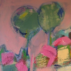 at home - original, acrylic on stretched canvas, abstract painting, contemporary art, 80 x 60 cm