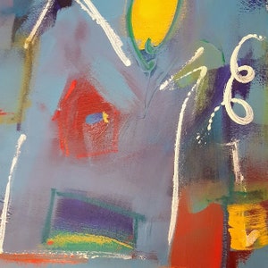 are you coming in? - Acrylic on stretched canvas, original, unique, original painting, one-of-a-kind!, 60x70x4.5 cm