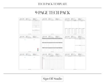 Tech Pack Template for Fashion Design (9-Page)