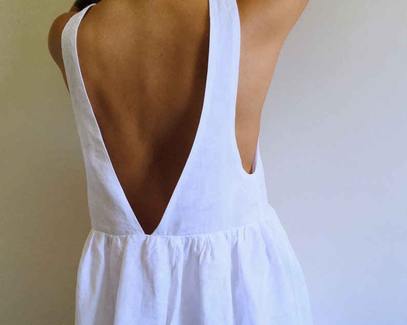 white linen beach dress
