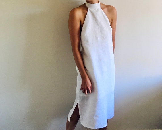 linen halter dress