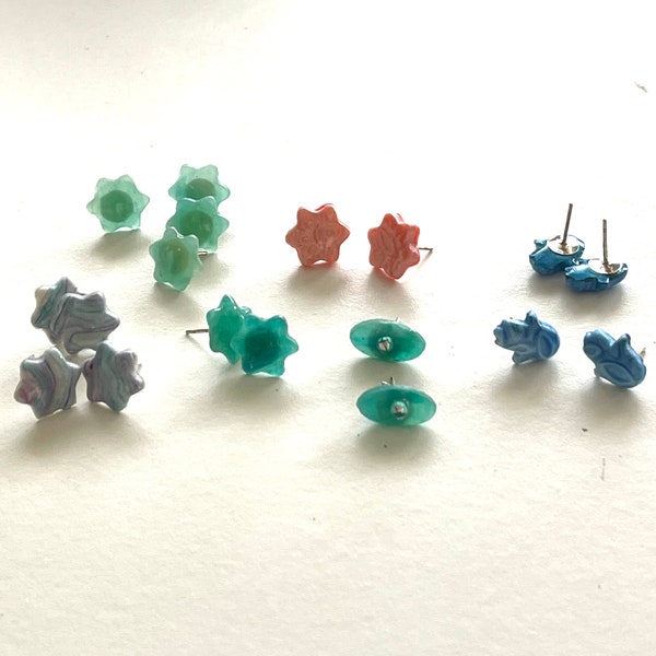 Star Stud Earrings, Star of David earrings, Evil Eye Stud, Girls Star Earrings,  Small Stud Earrings, Polymer Clay Studs, Jewish Star Studs