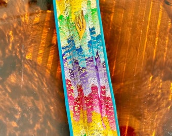 Mosaic Mezuzah, Rainbow Mezuzah, Polymer Clay Mezuzah, LGBTQ Mezuzah, Blue metallic mosaic Mezuzah, Jewish Home, Jewish Housewarming Gift