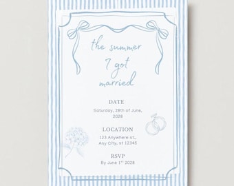 The Summer I got Married | Wedding Invitation | Bachelorette Invitation