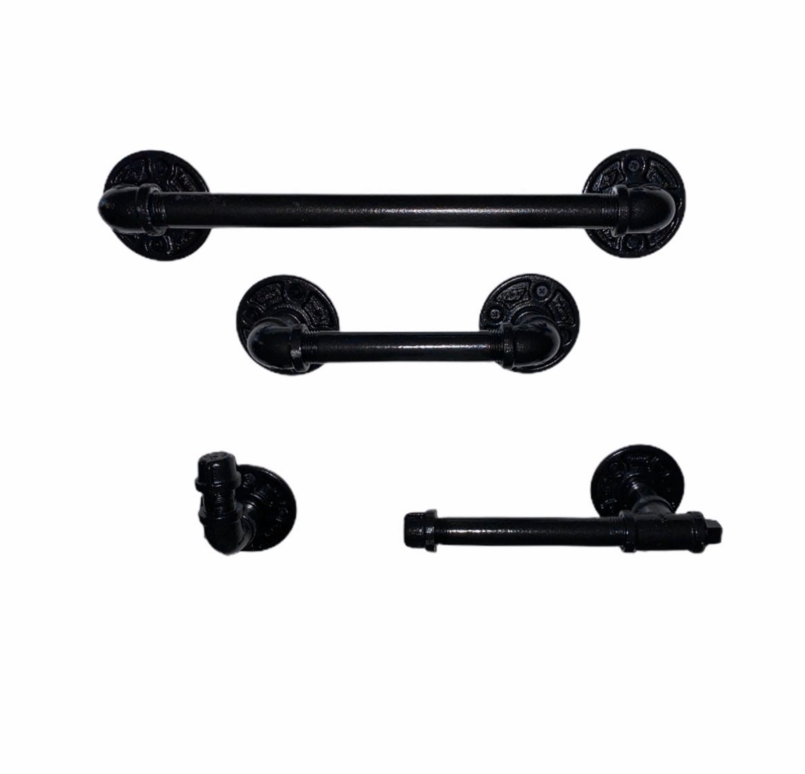 Industrial Pipe Bathroom Set 4 Piece Set Toilet Paper Etsy