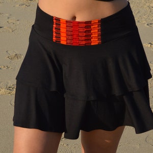 Guatemala Mini Skirt | Black Mini Skirt | Layered Mini Skirt | Festival Sexy Mini Skirt | Summer Skirt for Women | Beach Mini Skirt
