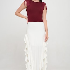 Ruffle Maxi Skirt |  Boho Style Clothing | Ruffle Boho Long Skirt | Black Skirt for Women | Bohemian Maxi Skirt | Festival Clothing