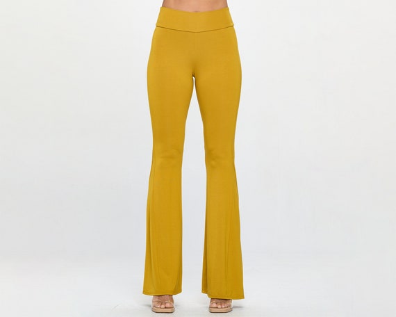 Modal Flare Long Trousers Women Girls High Waist Stretch Bell