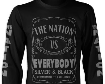 The Nation VS Everybody Black Long Sleeve T-Shirt (New) Raider Nation Edition