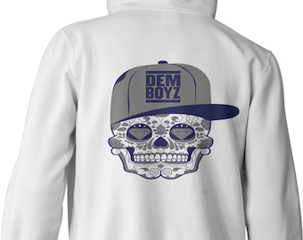 Dem Boyz Candy Skull White Zip Up Hoodie (LIMITED EDITION) Dallas Edition