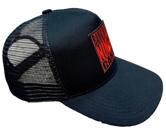 Curved Bill Bang Bang Niner Gang Red & Black Snap Back Trucker Hat