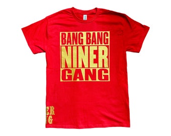 Bang Bang Niner Gang Red & Metallic Gold T-Shirt (New)