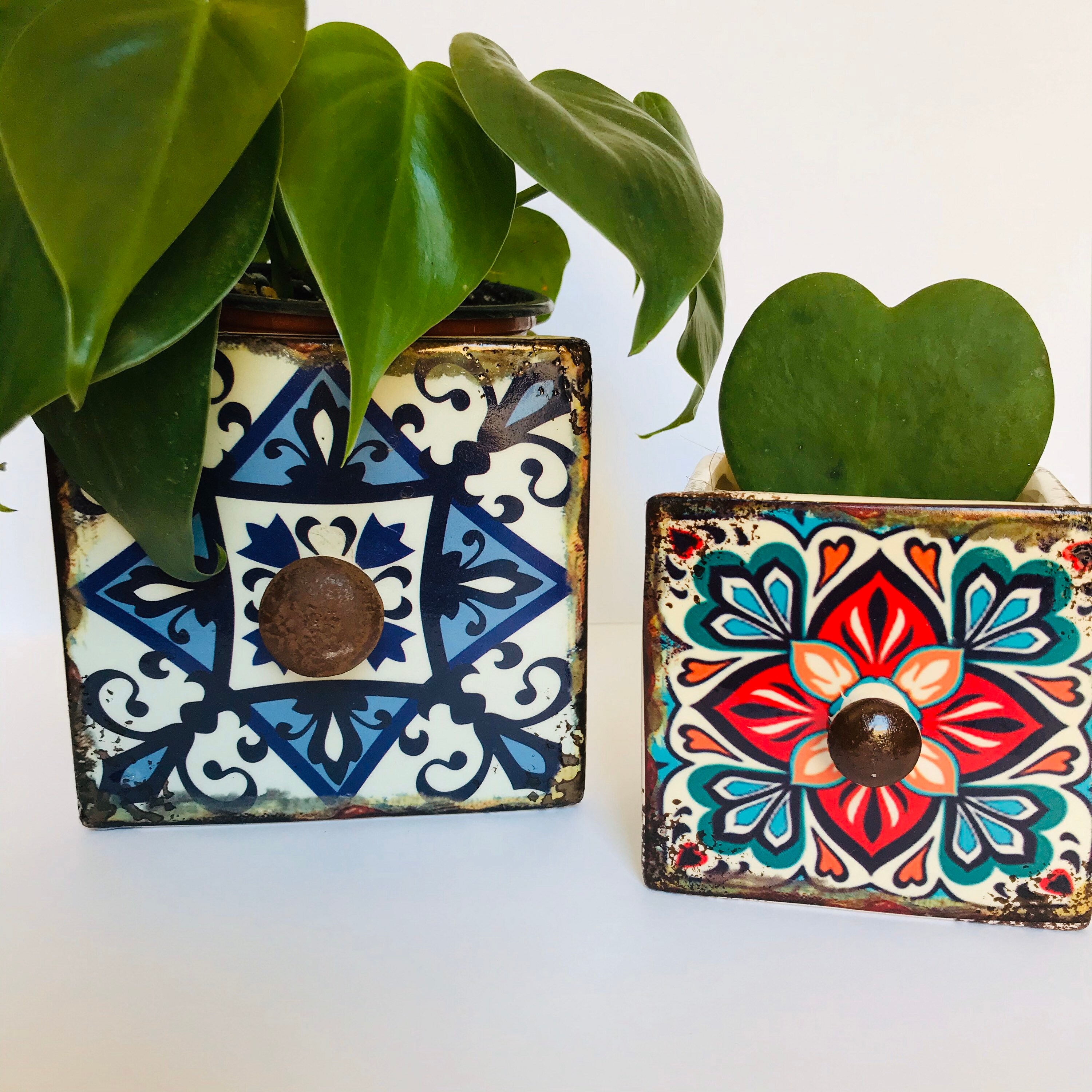 Bohemian Pot Holders Set Plant Pot Shabby Chic Indoor Etsy