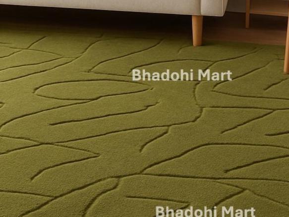 Olive Green Rugs Pattern Olive Green Wool Rug – Hand-tufted Embossed Organic Pattern - Etsy