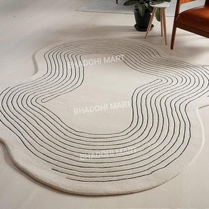 Oval Shaped Rug (The valley Rug) Hand-Tufted 100% New Zealand Wool | Area Rug for Home, Bedroom, Living Room, Kids Room Size