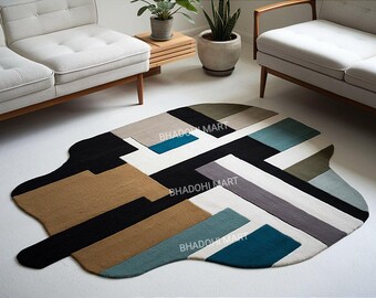 Hand Tufted Wool Rug | Modern Geometric Design