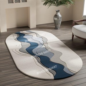 Oval Shaped Multi Colored Hand Tufted Rug From 100% Wool For Living Room | Bedroom | Dinning Room, Perfect For Adding Elegance To Any Room.
